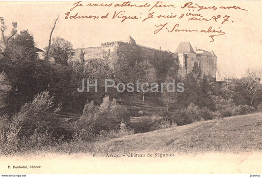 Nerac - Chateau de Seguinot - castle - old postcard - 1904 - France - used