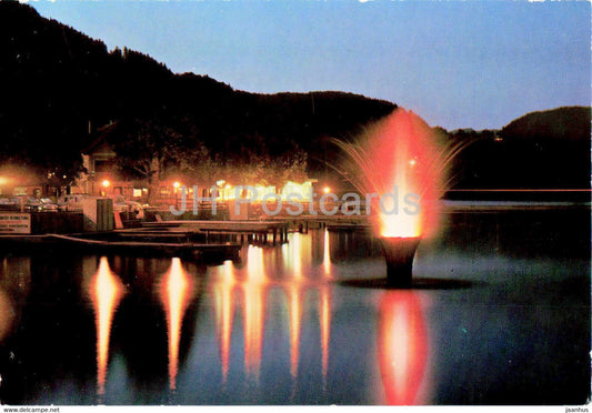 St Gilgen am Wolfgangsee - Abenddammerung an der Seepromenade mit Wasserspiele - Salzkammergut - Austria - unused - JH Postcards
