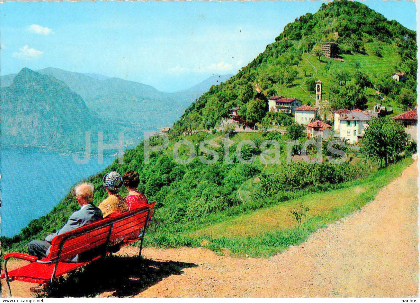 Bre Villagio 805 m - sopra Lugano - Vista sul Lugano di Lugano e Monte S Salvatore - 6938 - 1967 - Switzerland - used - JH Postcards