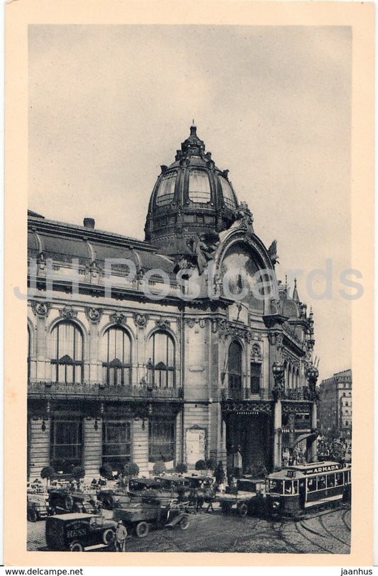 Praha - Prague - Representacni dum - Official Community House - tram - cars - old postcard - Czech Republic - unused - JH Postcards