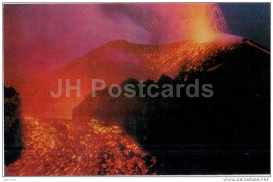Eruption of Klyuchevskaya volcano  - Kamchatka - in the land of volcanoes - 1971 - Russia USSR - unused - JH Postcards