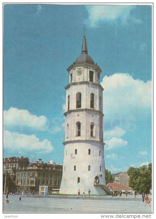 Belfry in Gediminas Square - Vilnius - 1975 - Lithuania USSR - unused - JH Postcards