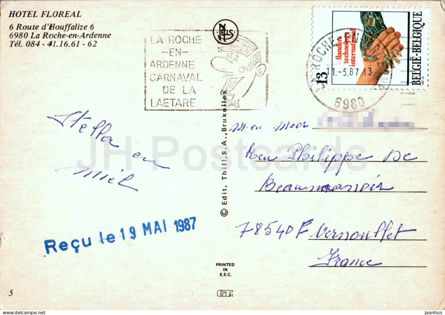 Hôtel Floréal - La Roche en Ardenne - multiview - 1987 - Belgique - occasion 