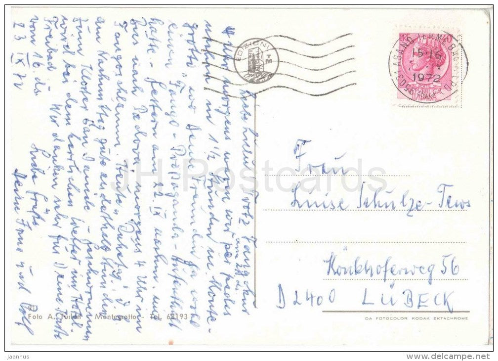 Montegrotto Terme - Padova - Veneto - 91 - Italia - Italy - sent from Italy to Germany 1972 - JH Postcards