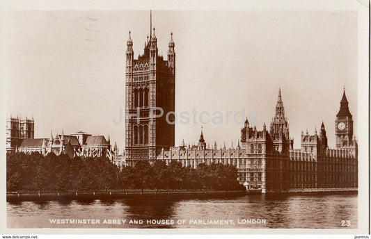 London - Westminster Abbey and Houses of Parliament - 23 - old postcard - 1931 - England - United Kingdom - used - JH Postcards