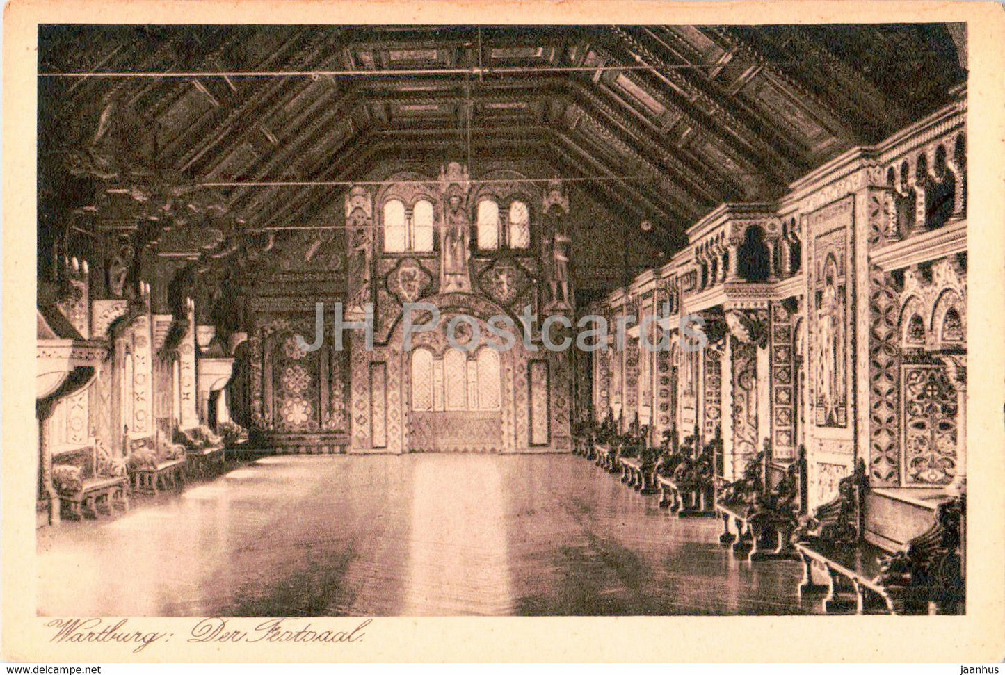 Wartburg - Der Festsaal - castle - old postcard - Germany - unused - JH Postcards