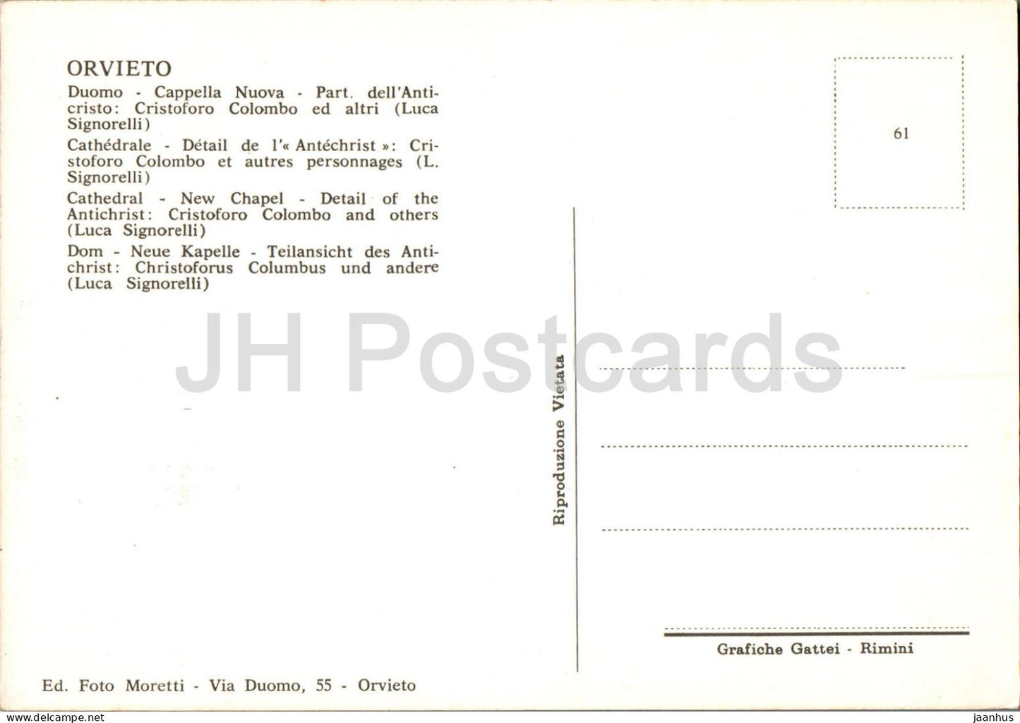 Orvieto - Duomo - Cappella Nuova - Cristoforo Colombo ed altri - Luca Signorelli - cathedral - 61 - Italy - unused