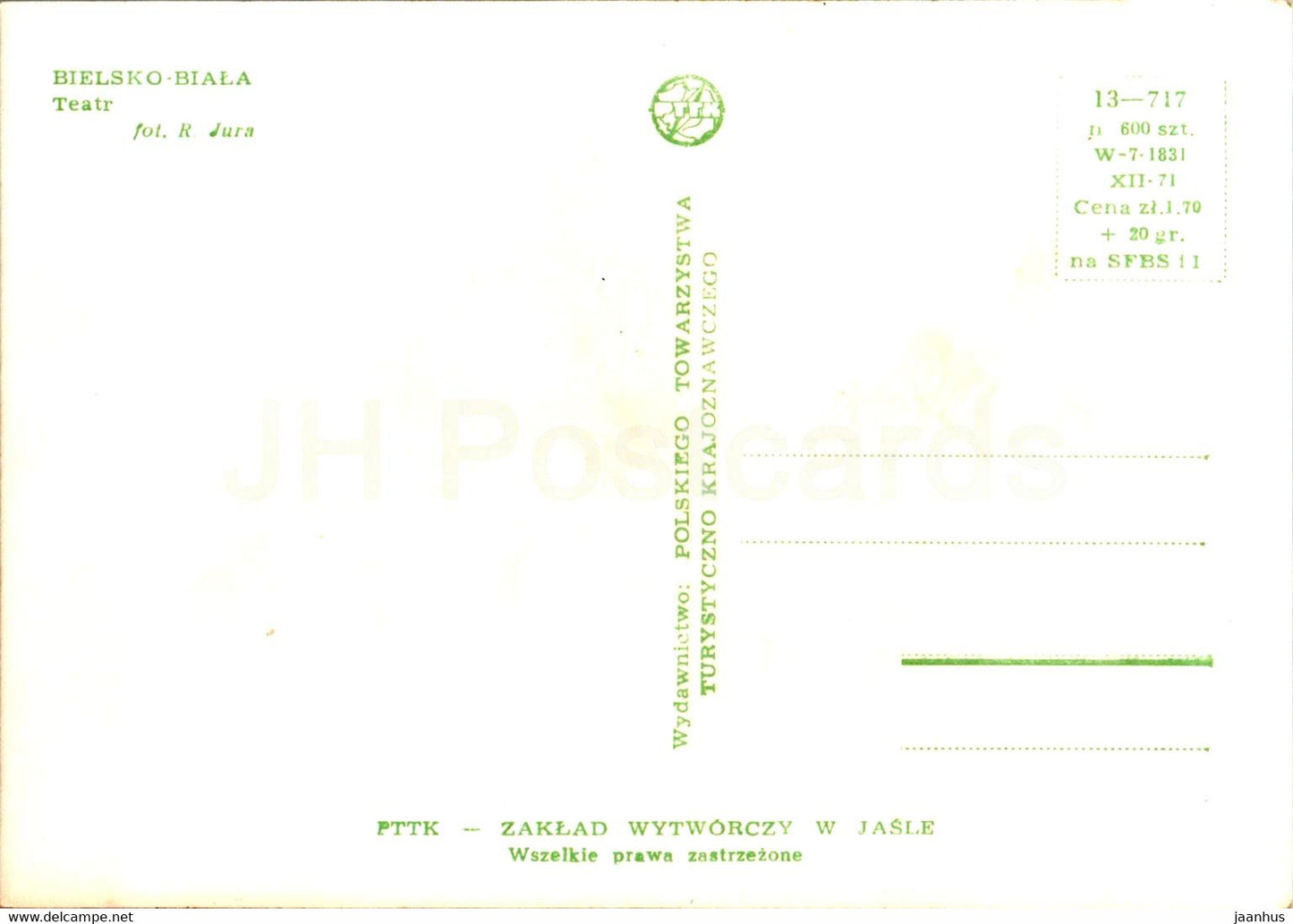 Bielsko Biala - Teatr - Theater - alte Postkarte - Polen - unbenutzt