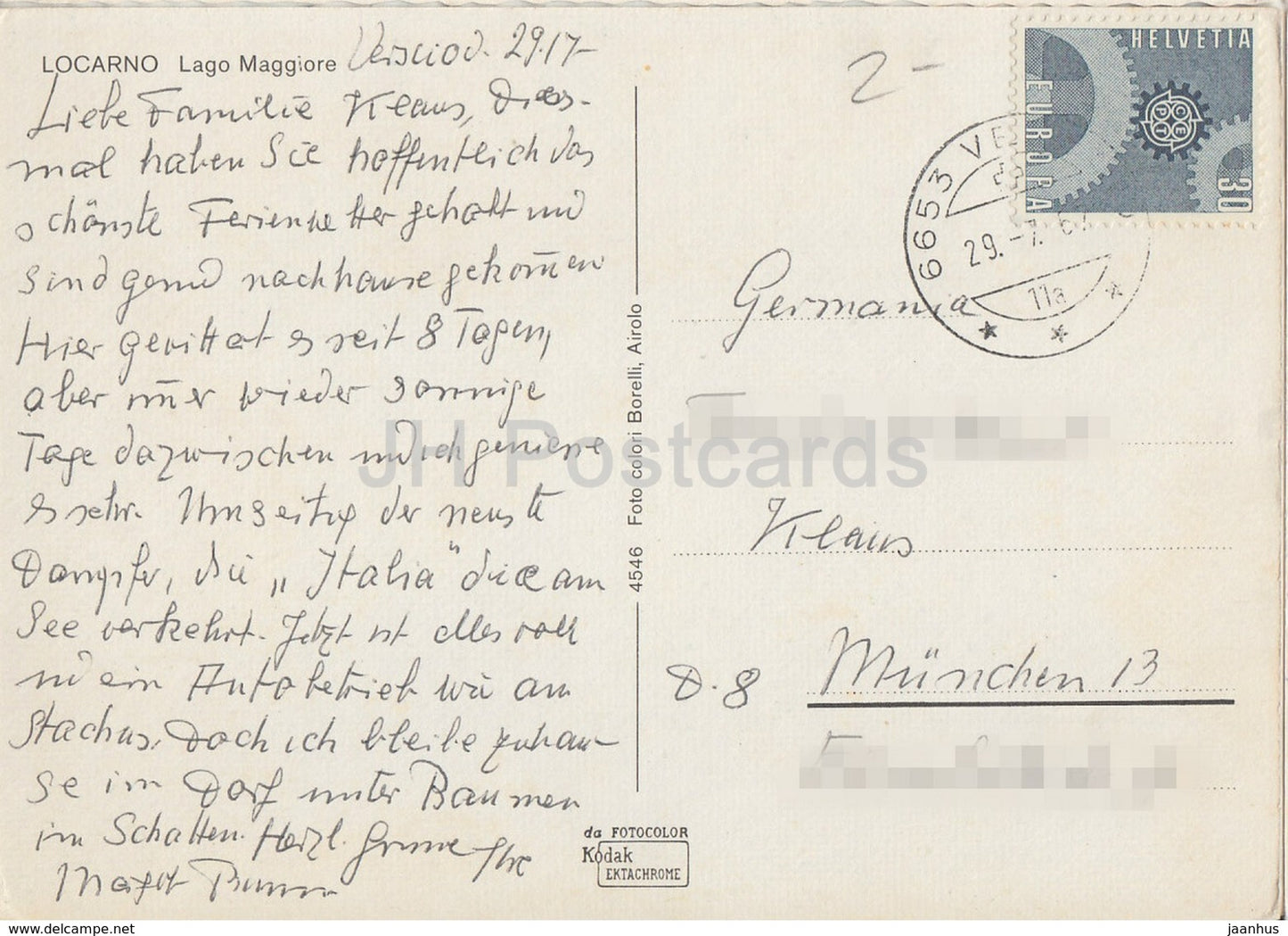 Locarno - Lago Maggiore - passenger boat - 1967 - Switzerland - used