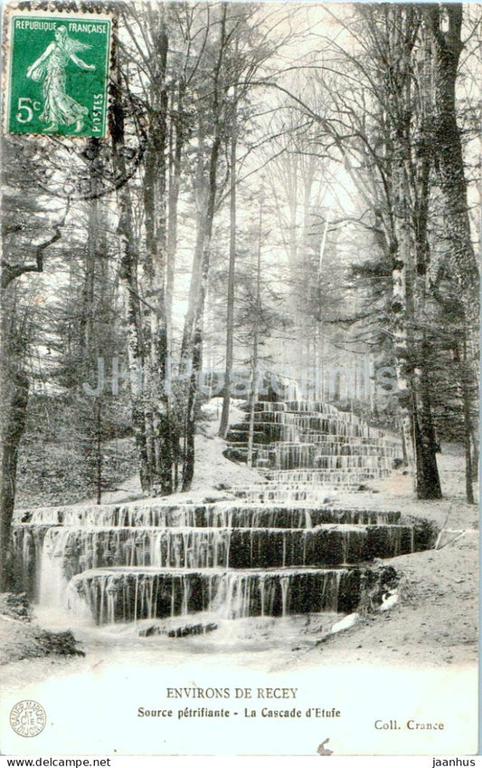 Environs de Recey - Source petrifiante - La Cascade d'Etufe - old postcard - 1909 - France - used - JH Postcards