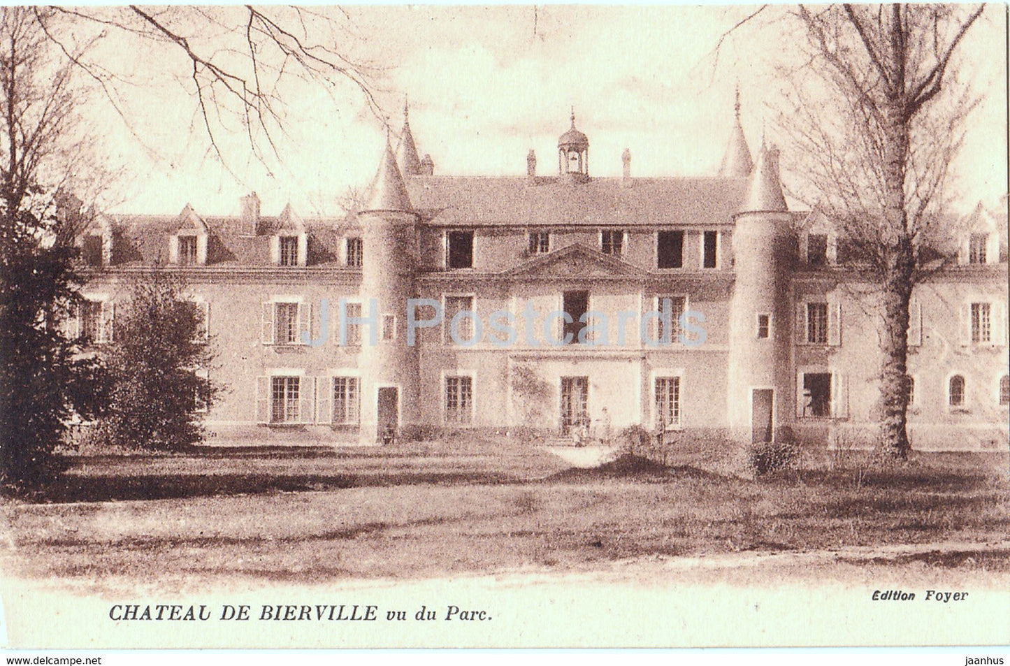 Chateau de Bierville - Vu du Parc - castle - old postcard - France - unused - JH Postcards