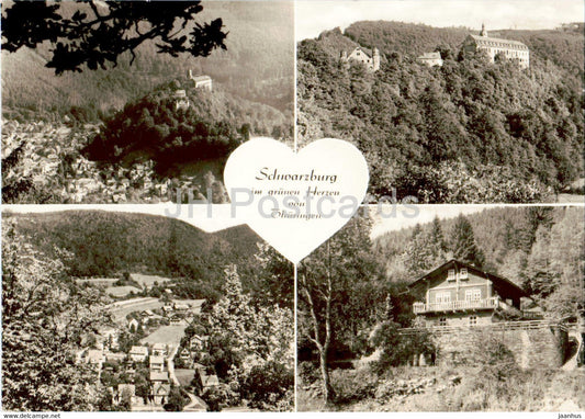 Schwarzburg im grunen Herzen von Thuringen - old postcard - Germany DDR - unused - JH Postcards