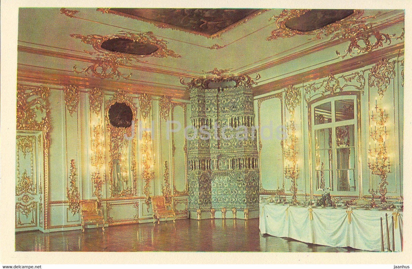Town of Pushkin - Great (Yekaterinsky) Palace - Tile stove in the Noblemen's Dining Room - 1971 - Russia USSR - unused - JH Postcards
