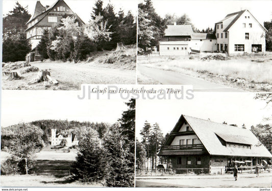 Gruss aus Friedrichroda i Thur - FDGB Heim Spiessberghaus - Heuberghaus - 1985 - Germany DDR - used - JH Postcards