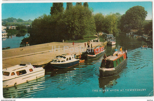 The river Avon at Tewkesbury - boat - 1985 - United Kingdom - England - used - JH Postcards