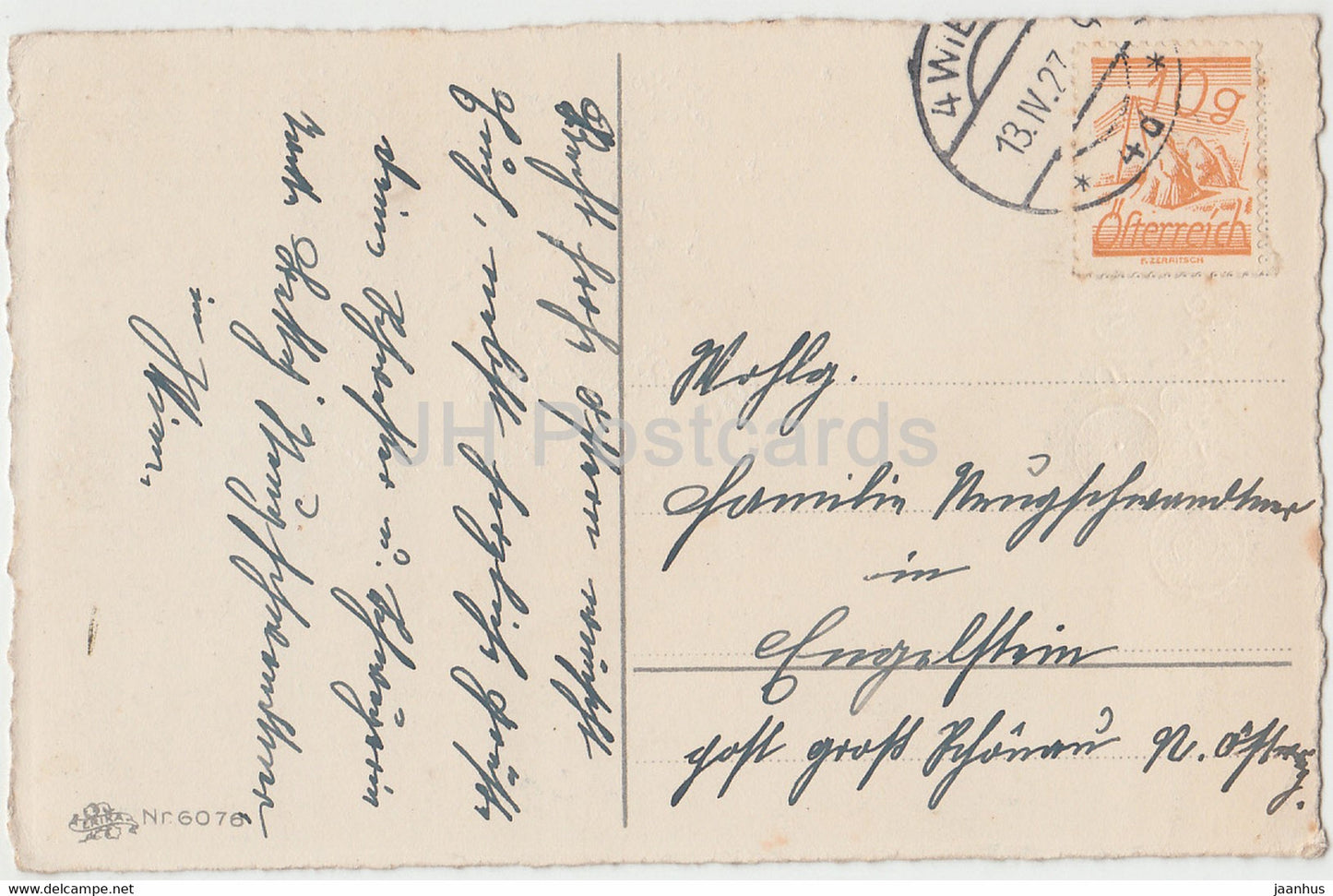 Christmas Greeting Card - Gesegnete Ostern - Jesus - Erika Nr 6076 - old postcard - 1927 - Austria - used