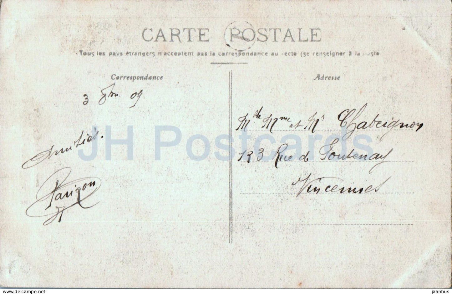 Environs de Recey - Source pétrifiante - La Cascade d'Etufe - carte postale ancienne - 1909 - France - oblitéré 