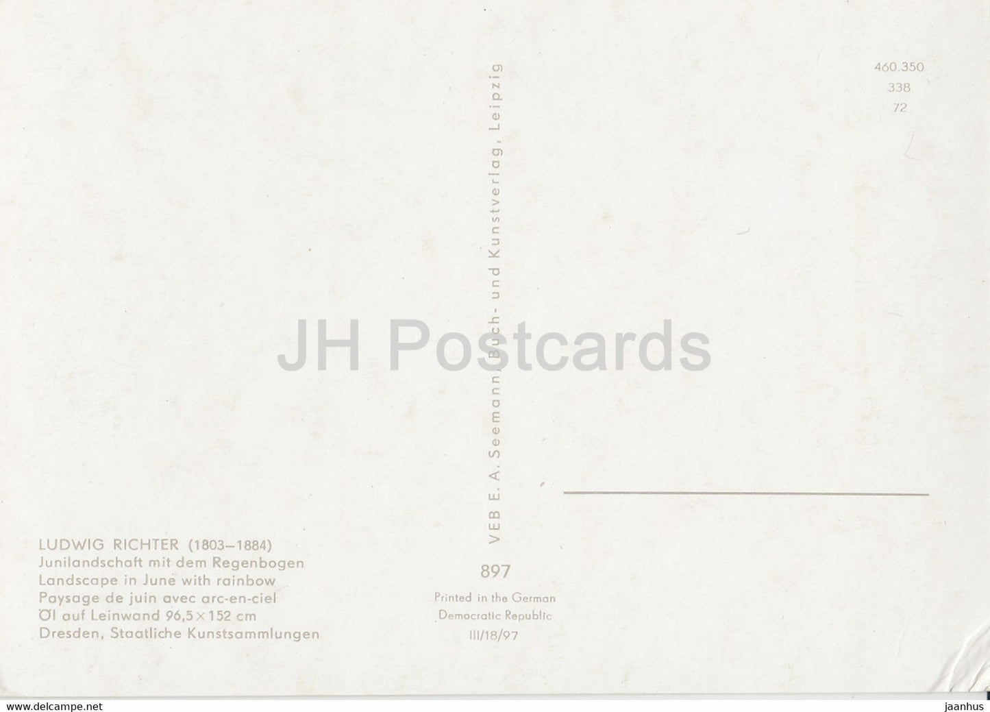 Gemälde von Ludwig Richter - Junilandschaft mit Regenbogen - 897 - 1 - Deutsche Kunst - Deutschland DDR - unbenutzt