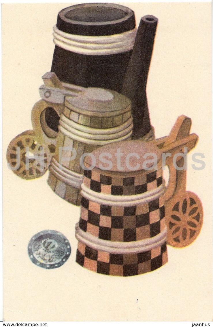 Greeting Card by H. Arrak - Beer Mugs - 1972 - Estonia USSR - unused - JH Postcards