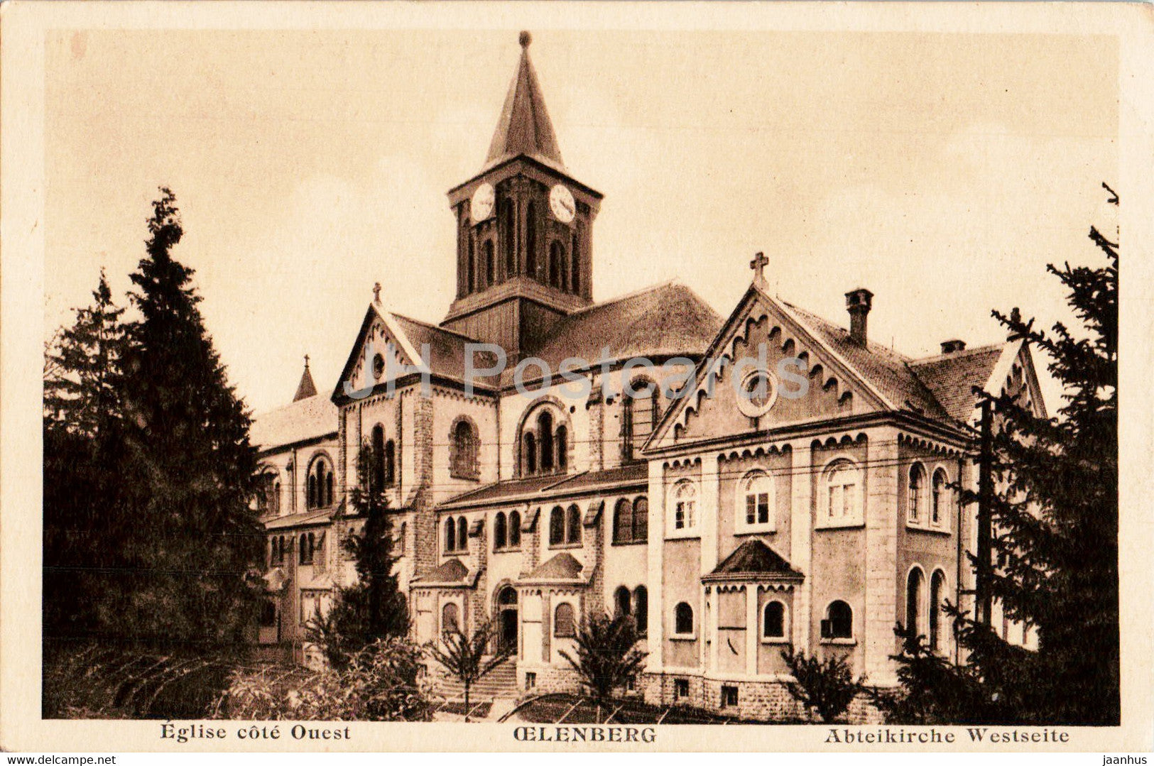 Oelenberg - Eglise cote Ouest - Abteikirche Westseite - church - old postcard - France - unused - JH Postcards