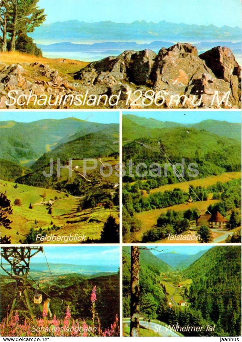 Schauinsland 1286 m - Feldbergblick - Talstation - St Wilhelmer Tal - multiview - 3349 - Germany - unused - JH Postcards