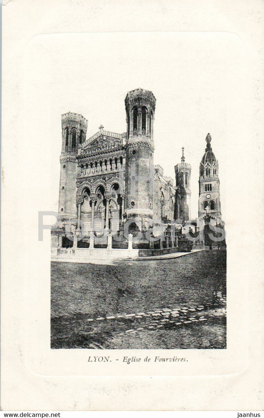 Lyon - Eglise de Fourvieres - church - old postcard - France - used - JH Postcards