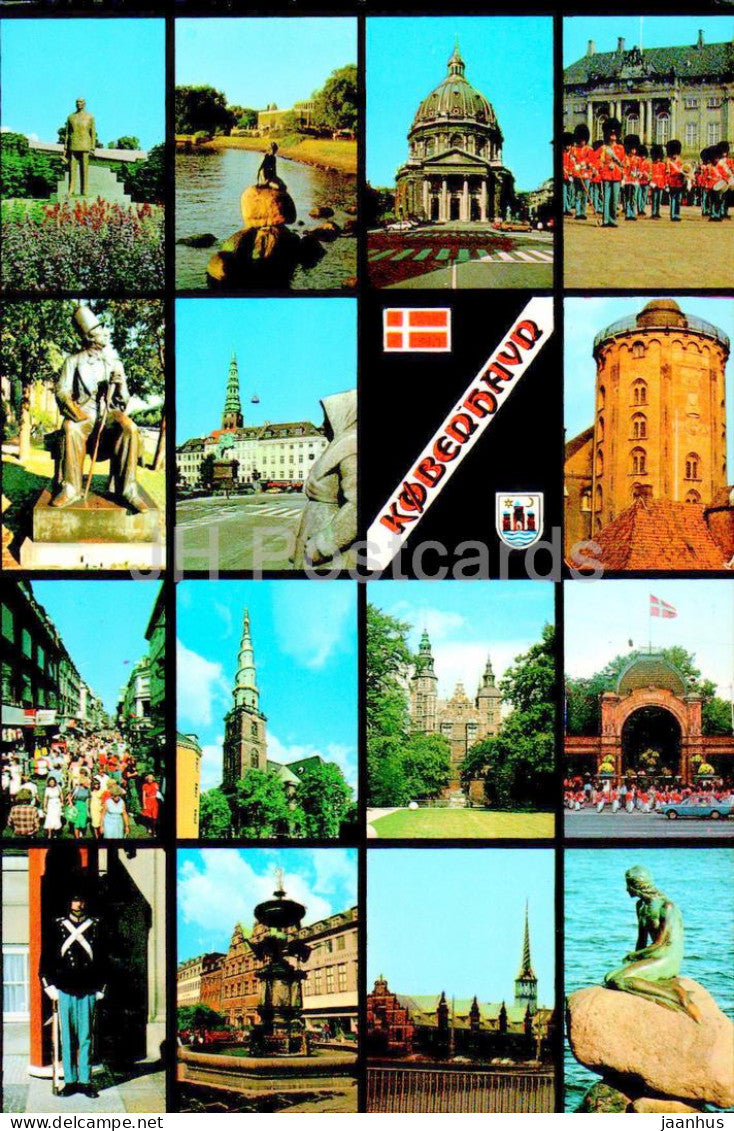 Copenhagen - Kobenhavn - church - Little Mermaid - Royal Guard - multiview - 2000-85 - Denmark - used - JH Postcards