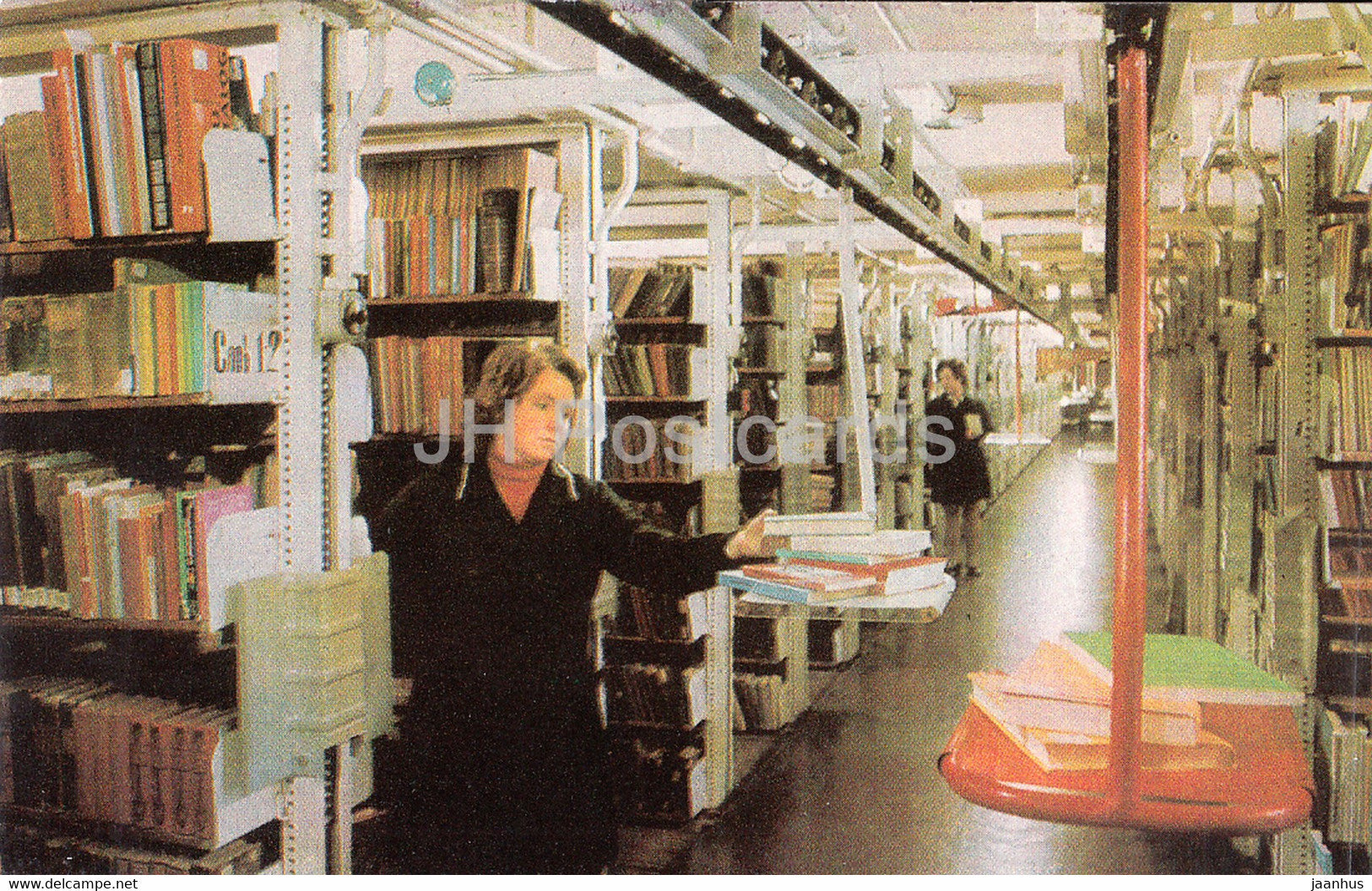 Moscow - Lenin State Library - One of the Tiers in the book repository - 1974 - Russia USSR - unused - JH Postcards