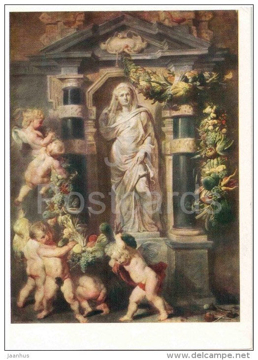 painting by Peter Paul Rubens - Statue of Sterera - flemish art - unused - JH Postcards