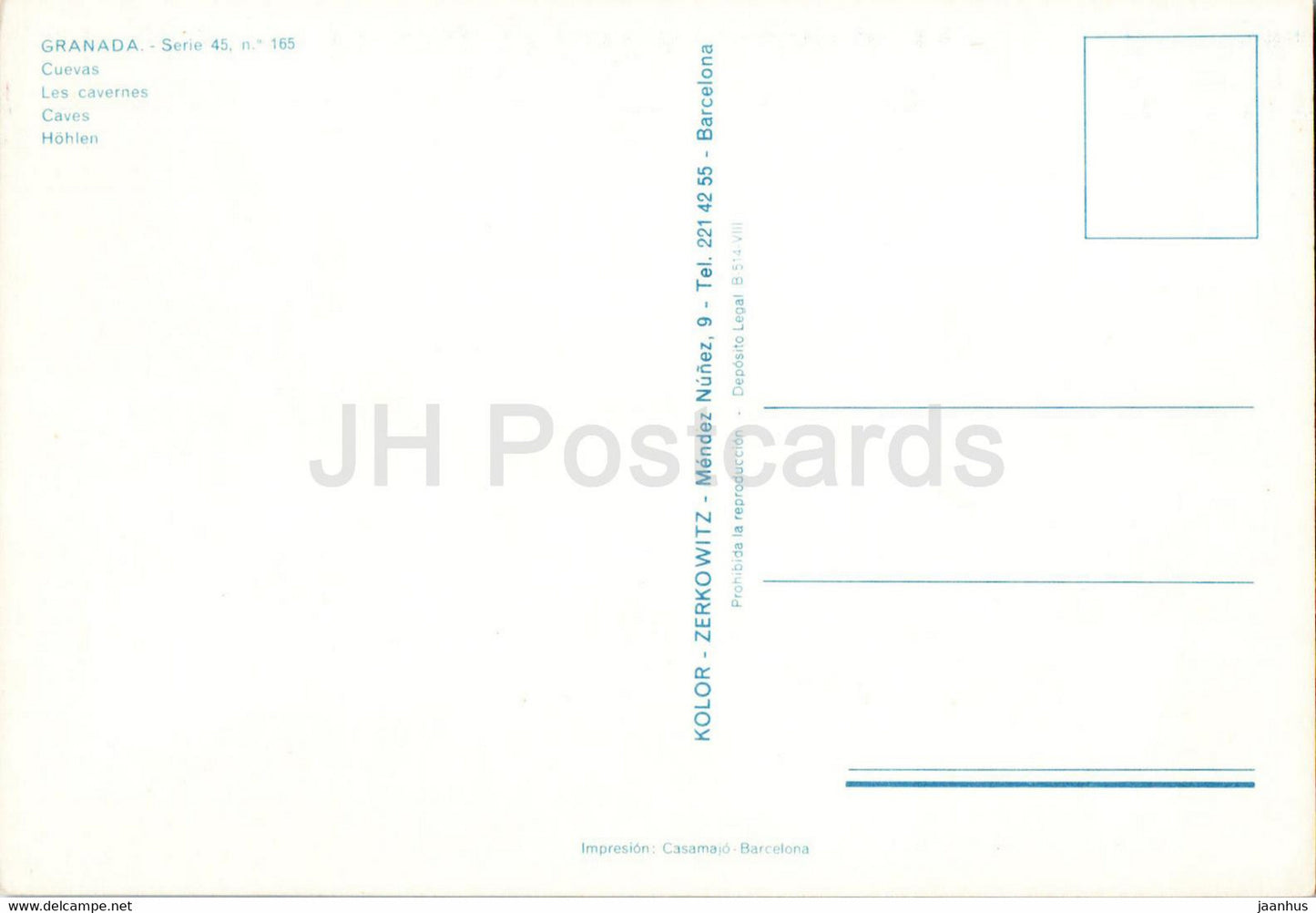 Grenade - Cuevas - grottes - 165 - Espagne - inutilisé