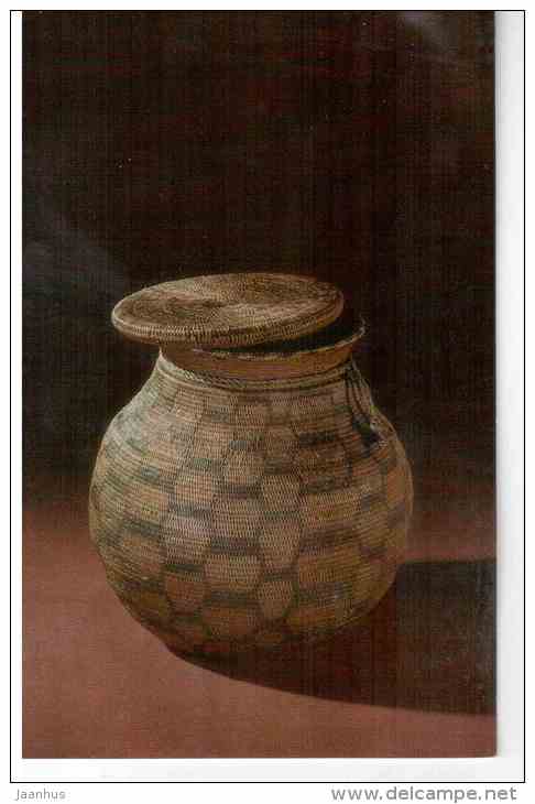 Basket with a lid tree roots - Barotse , South Africa - 1972 - Russia USSR - unused - JH Postcards