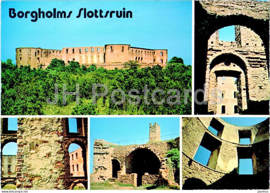 Borgholms Slottsruin - castle ruins - Oland - multiview - 3-25 - Sweden – unused – JH Postcards