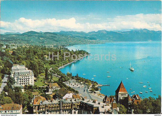 Lausanne Ouchy - vue aerienne - aerial view - 1960 - Switzerland - used - JH Postcards