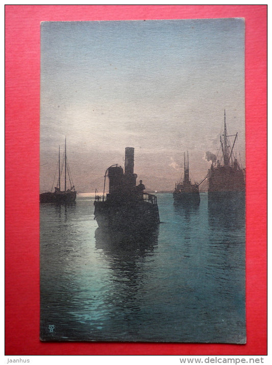 steam boat - ship - SSB - Serie 2574 - Germany - sent from Wesenberg to Reval Estonia Imperial Russia 1911 - JH Postcards