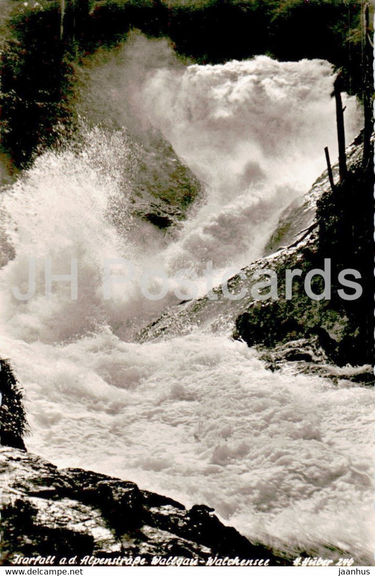 Isarfall a d Alpenstrasse Wallgau Walchensee - old postcard - Germany - unused - JH Postcards