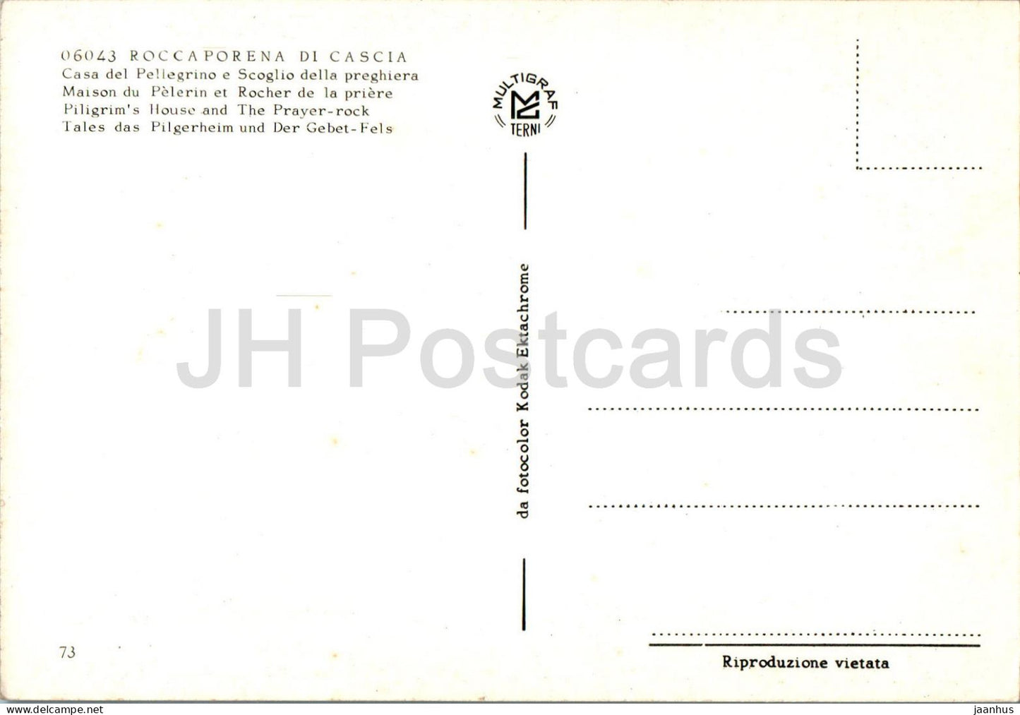 Roccaporena di Cascia - Casa del Pellegrino e Scoglio della preghiera - Pilgrim's House - 73 - Italy - unused