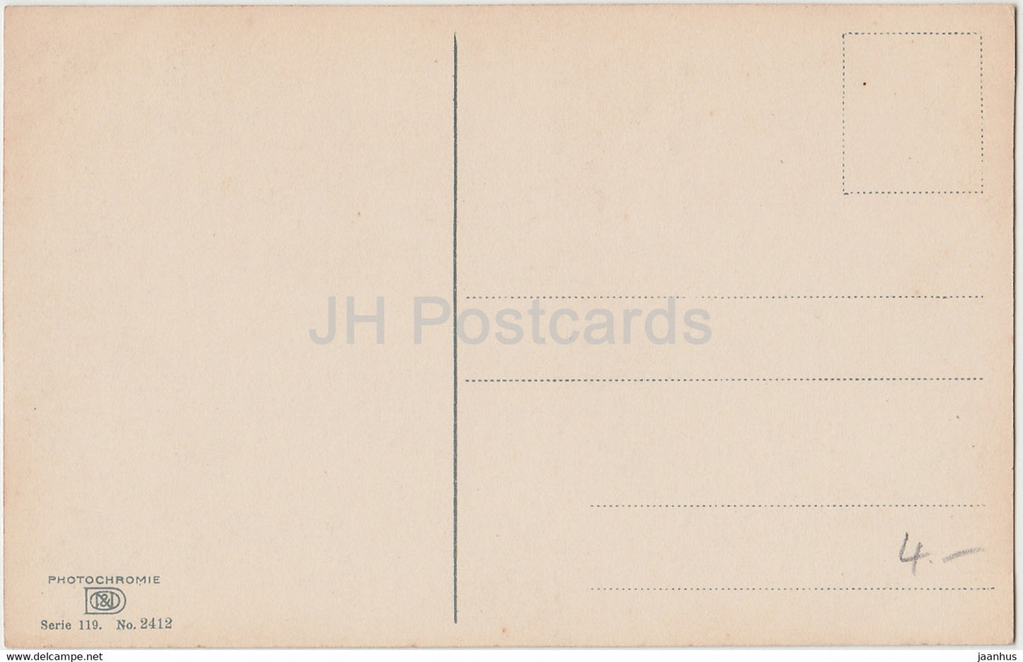cheval - ferme - Photochromie 2412 - Série 119 - carte postale ancienne - Allemagne - inutilisée