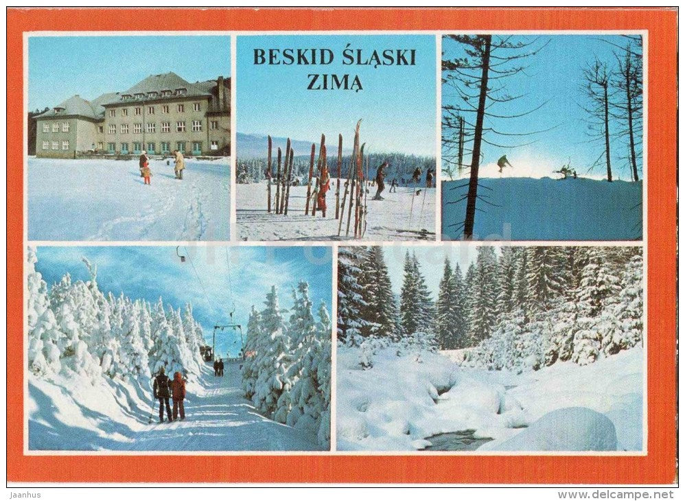 Beskid Slaski - ski resort - skiing - Poland - used - JH Postcards