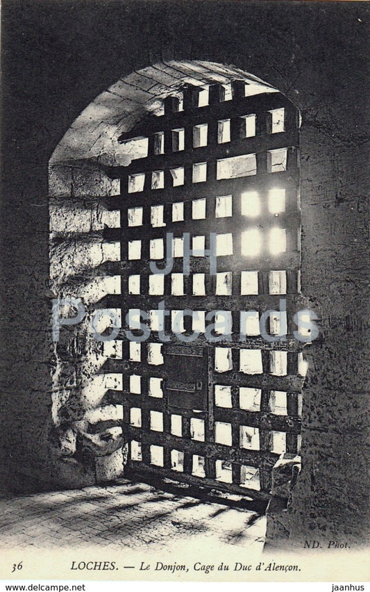 Loches - Le Donjon - Cage du Duc d' Alencon - 36 - old postcard - France - unused - JH Postcards