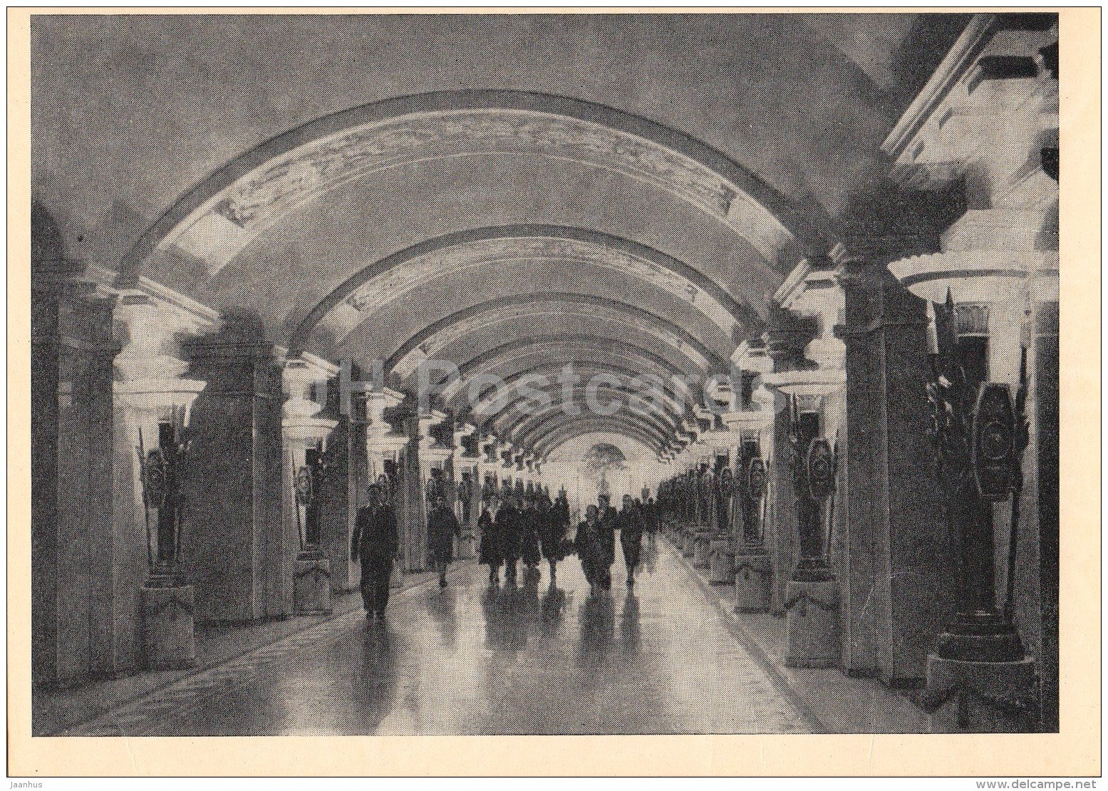 Pushkinskaya station , Platform hall - Leningrad Metro - subway - St. Petersburg - 1960 - Russia USSR - unused - JH Postcards