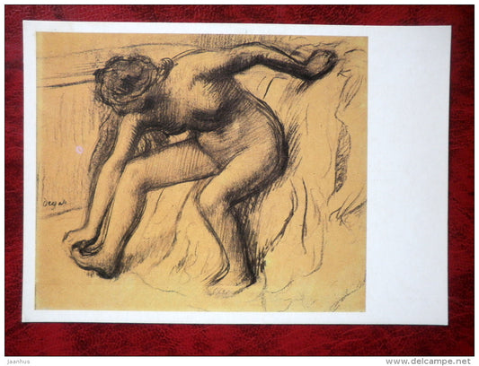 Drawing by Edgar Degas - After the Bath - french art - unused - JH Postcards