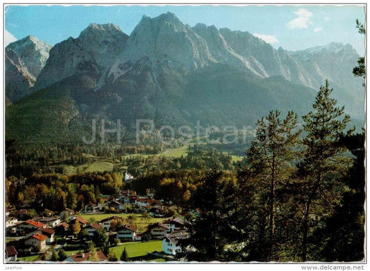 Grainau - Höhenrainweg mit Zugspitzmassiv - 57 - Germany - 1974 gelaufen - JH Postcards