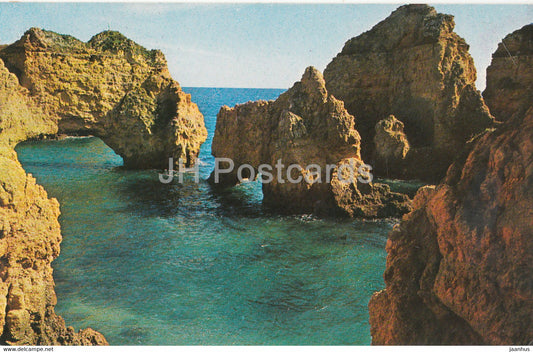 Algarve - Ponta da Piedade - Rochas e sapato de senhora - Rocks and Ladie's Shoe - 1970 - Portugal - used - JH Postcards