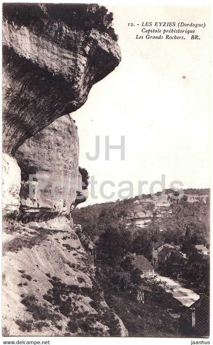 Les Eyzies - Capitale prehistorique Les Grands Rochers - 12 - old postcard - France - unused - JH Postcards