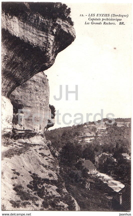 Les Eyzies - Capitale prehistorique Les Grands Rochers - 12 - old postcard - France - unused - JH Postcards