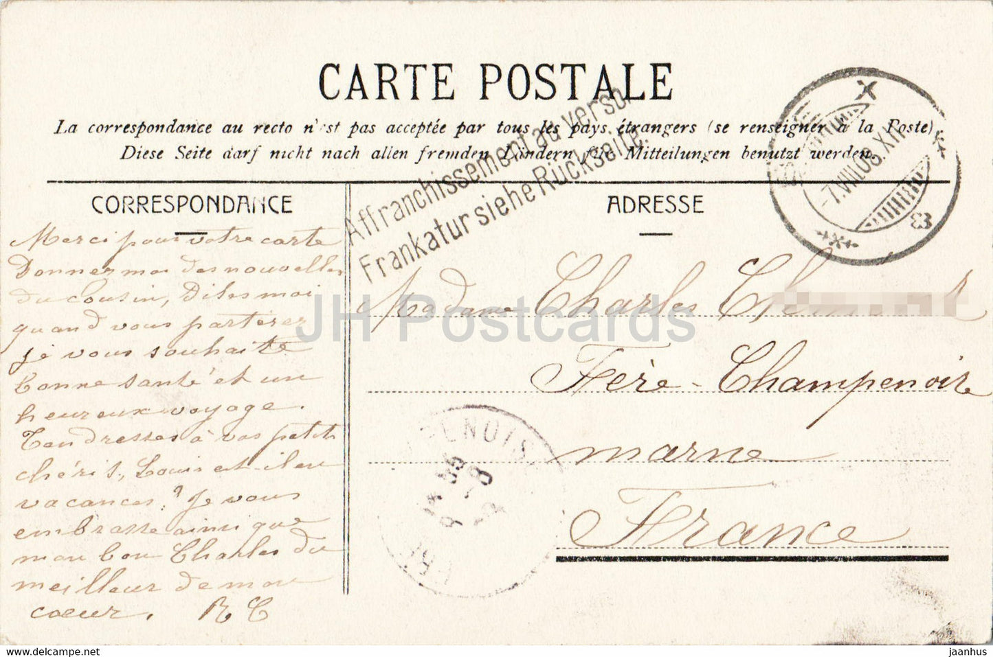 Le Glacier du Trient - 4659 - old postcard - 1908 - Switzerland - used