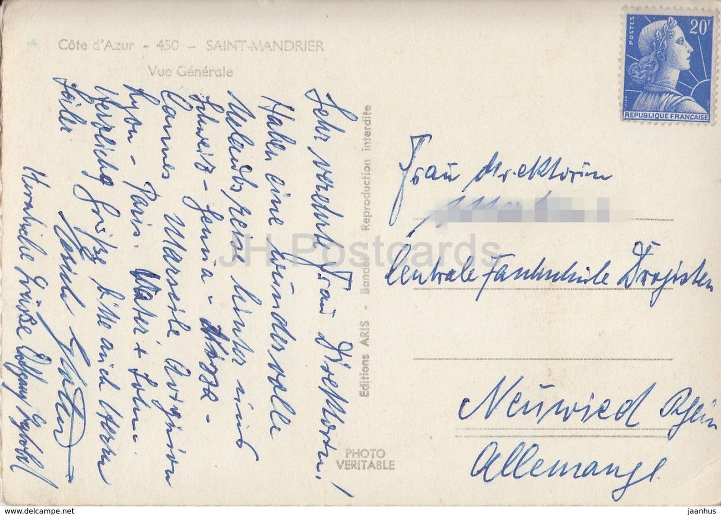 Saint-Mandrier - Cote d'Azur - Vue Generale - general view - 450 - France - old postcard - used