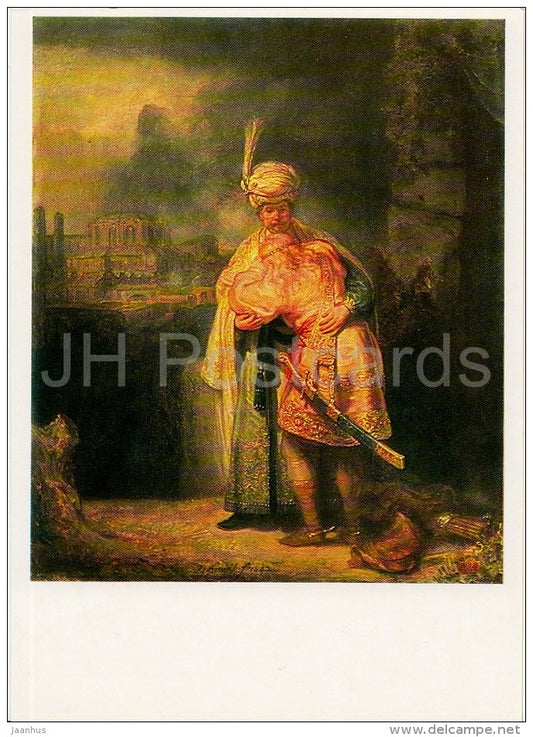 painting by Rembrandt - David´s Farewell to Jonathan , 1642 - Dutch art - 1983 - Russia USSR - unused - JH Postcards