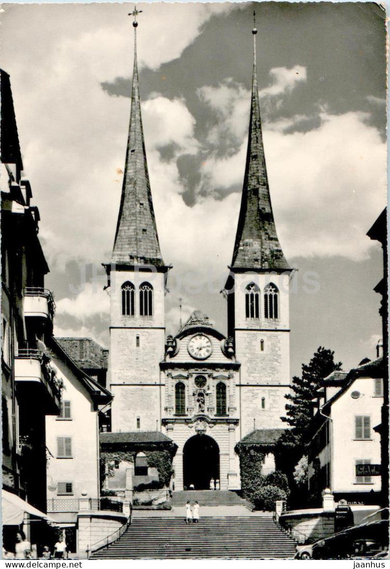 Luzern - Lucerne - Hofkirche - church - 502 - 1961 - Switzerland - used - JH Postcards