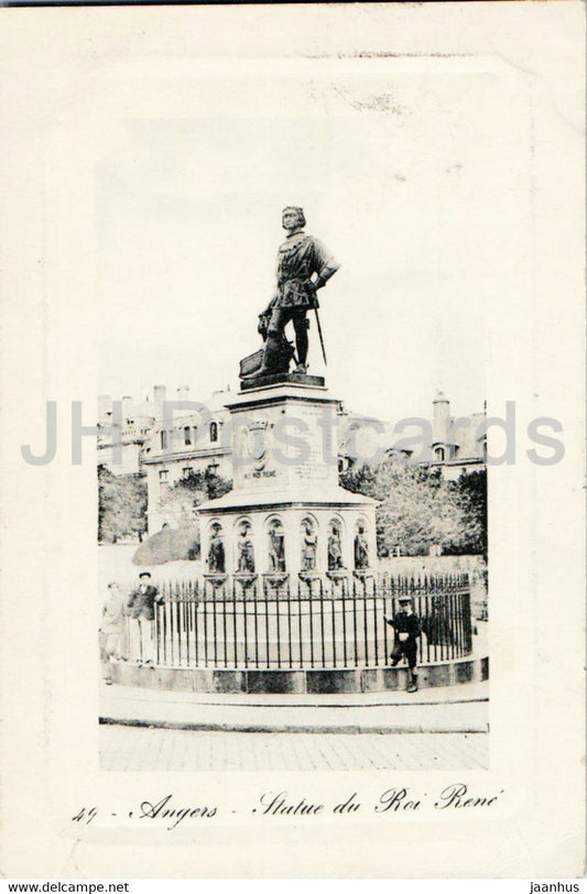 Angers - Statue du Roi Rene - 49 - old postcard - 1910 - France - used - JH Postcards